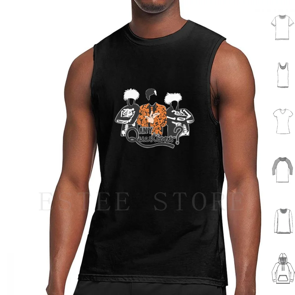Any Questions ? Tank Tops Vest Sleeveless David S Pumpkins David Pumpkins Hes Gonna Scare The Hell Out Of You Any