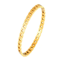 New High Quality 18 K Stainless Steel Hollow Bracelet For Women Gold Color Chain Shape Love Bangle Party Gifts Jewelry Wholesale