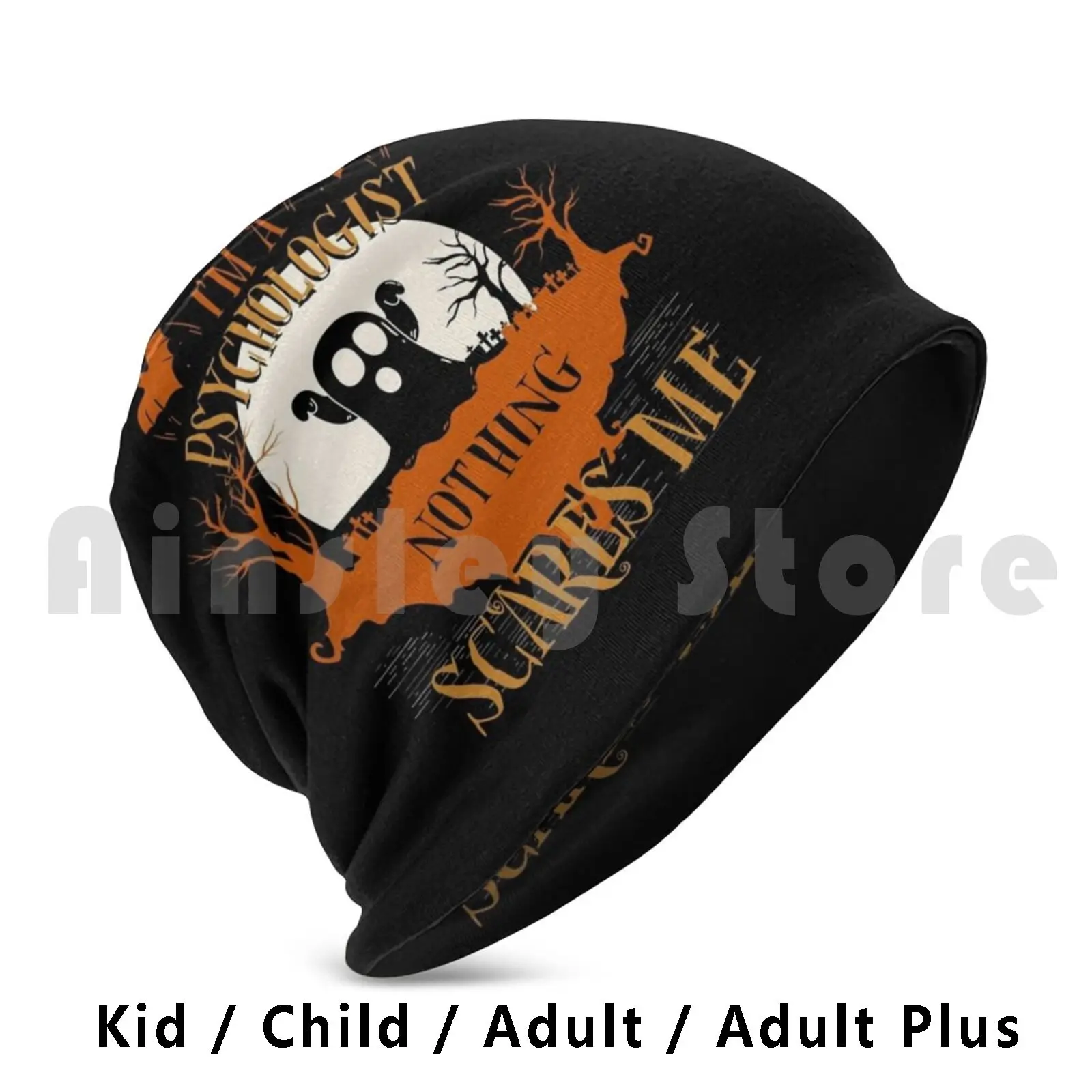 I'm A Psychologist Nothing Scares Me Halloween Funny Beanies Knit Hat Hip Hop Psychologist Halloween Im