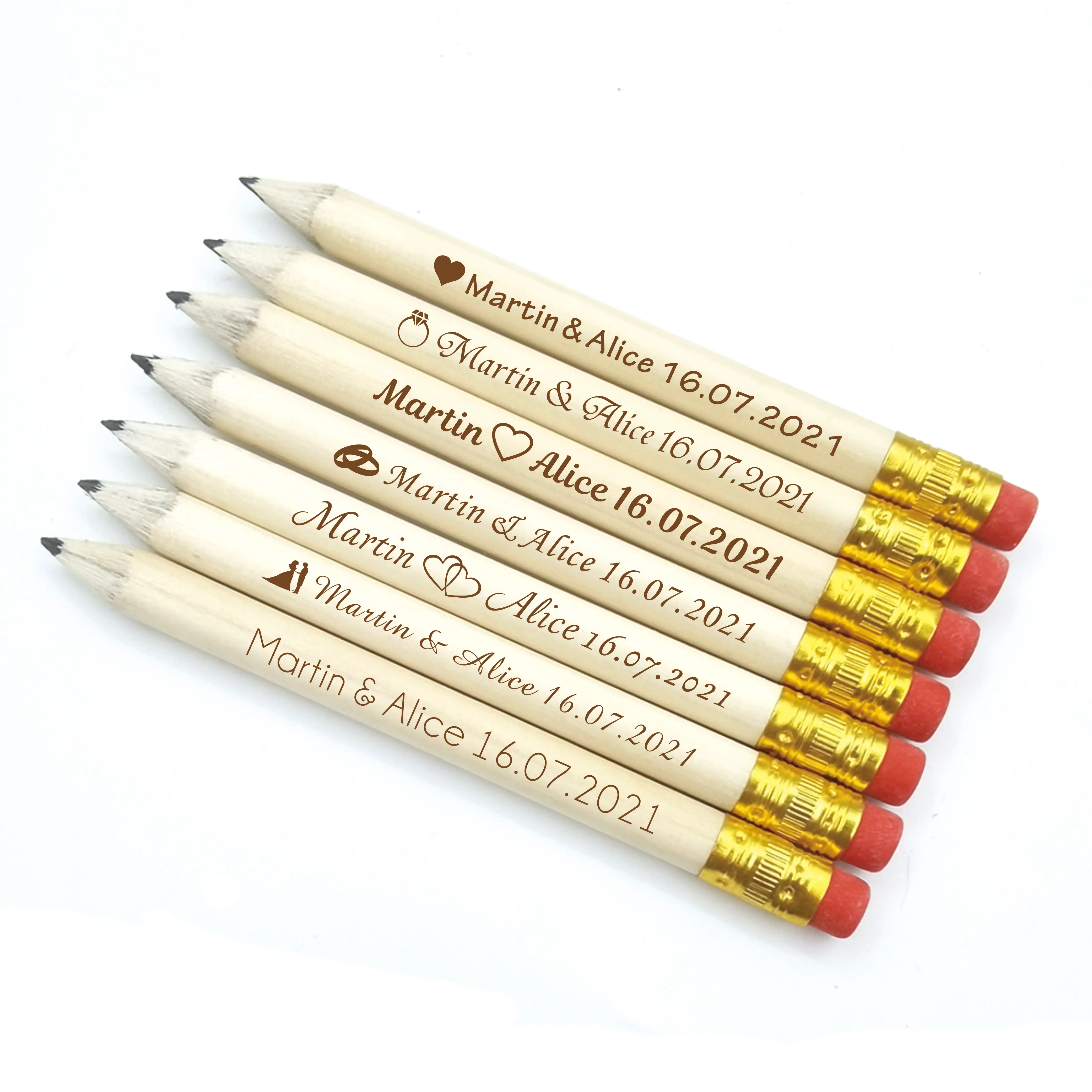 20/50/100Personalized Engraved Wooden Pencils Customized School Decor Pen With Rubber Wedding Gift Favors Baby Shower Party 10CM