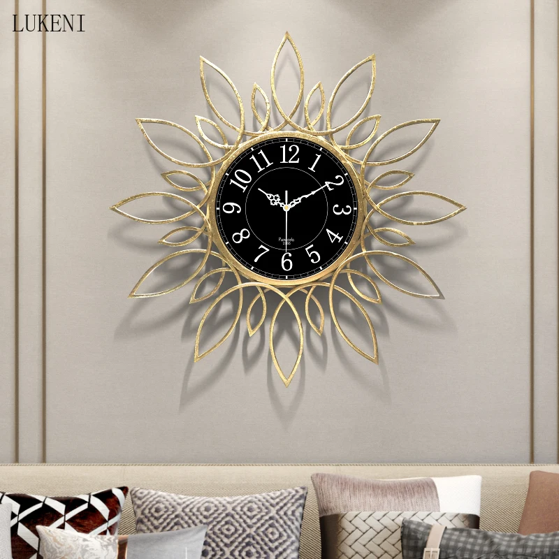 Clocks Living Room Modern Creative Art Wall Watches Household Mute Decorative Clocks European Simple Light Luxury Clocks