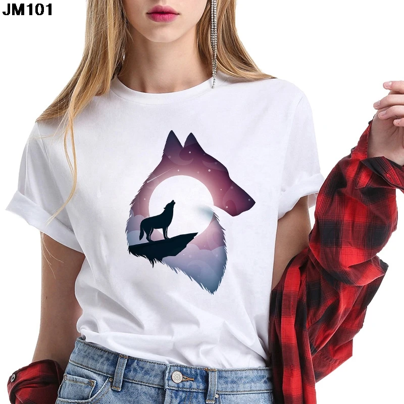 The Wolf Is Coming Printing Women T Shirt Aesthetic Art T-shirt Female Summer Casual Tshirt Harajuku Short Sleeve Streetwear Tee