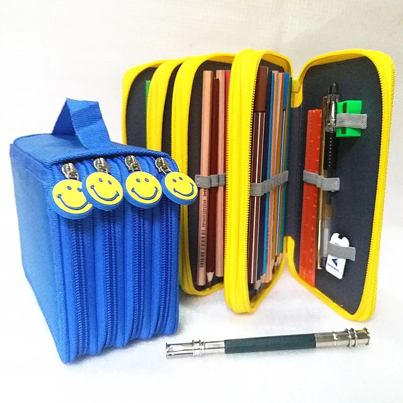 Estuche de lápices de almacenamiento grande, caja de bolígrafos de colores, bolsa Kawaii, estudiantes, escuela, oficina, lindas bolsas de