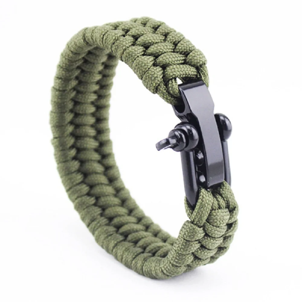 Multi Functional Emergency Paracord Bracelet Survival Parachute Outdoor Tools Scraper Whistle Buckle Jewelry Men Women