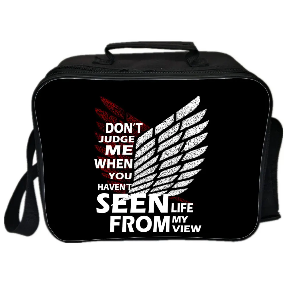 Attack On Titan Bag Lunchbox Bag Anime Cartoon stampa borsa a tracolla singola borsa scuola Casual studenti Fashion School Lunchbox