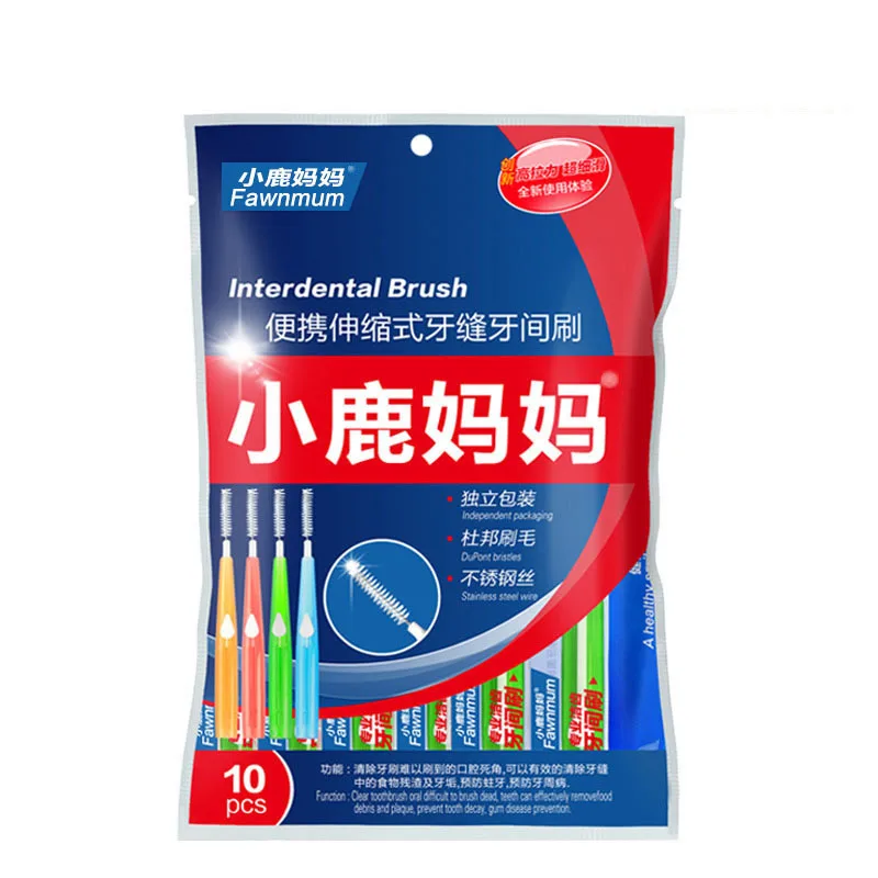 10PCS Interdental Brush Clean Between Teeth Dental Floss Retractable Toothpick Cleaning Dental Brushes Teeth Oral Hygiene Care