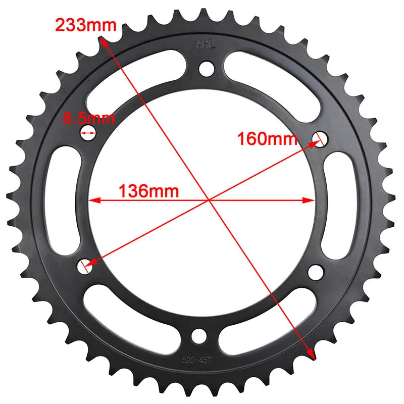 AHL Motorcycle 520 40T 45T Rear Sprocket Gear Chain Wheel For BMW F650 Funduro F650GS F650ST Strada G310GS G310R G650GS Sertao