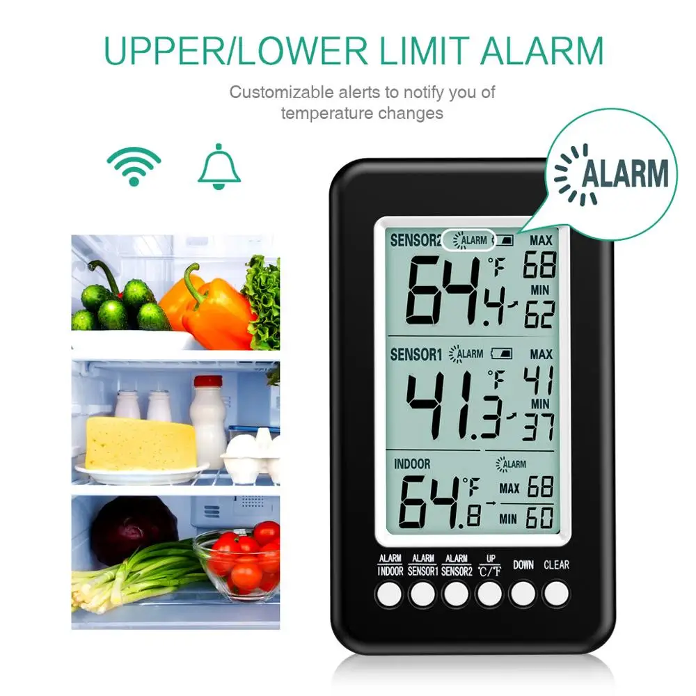 Termómetro ORIA Doble Sensor Inalámbrico Interior/Exterior con Alarma - imagen 2
