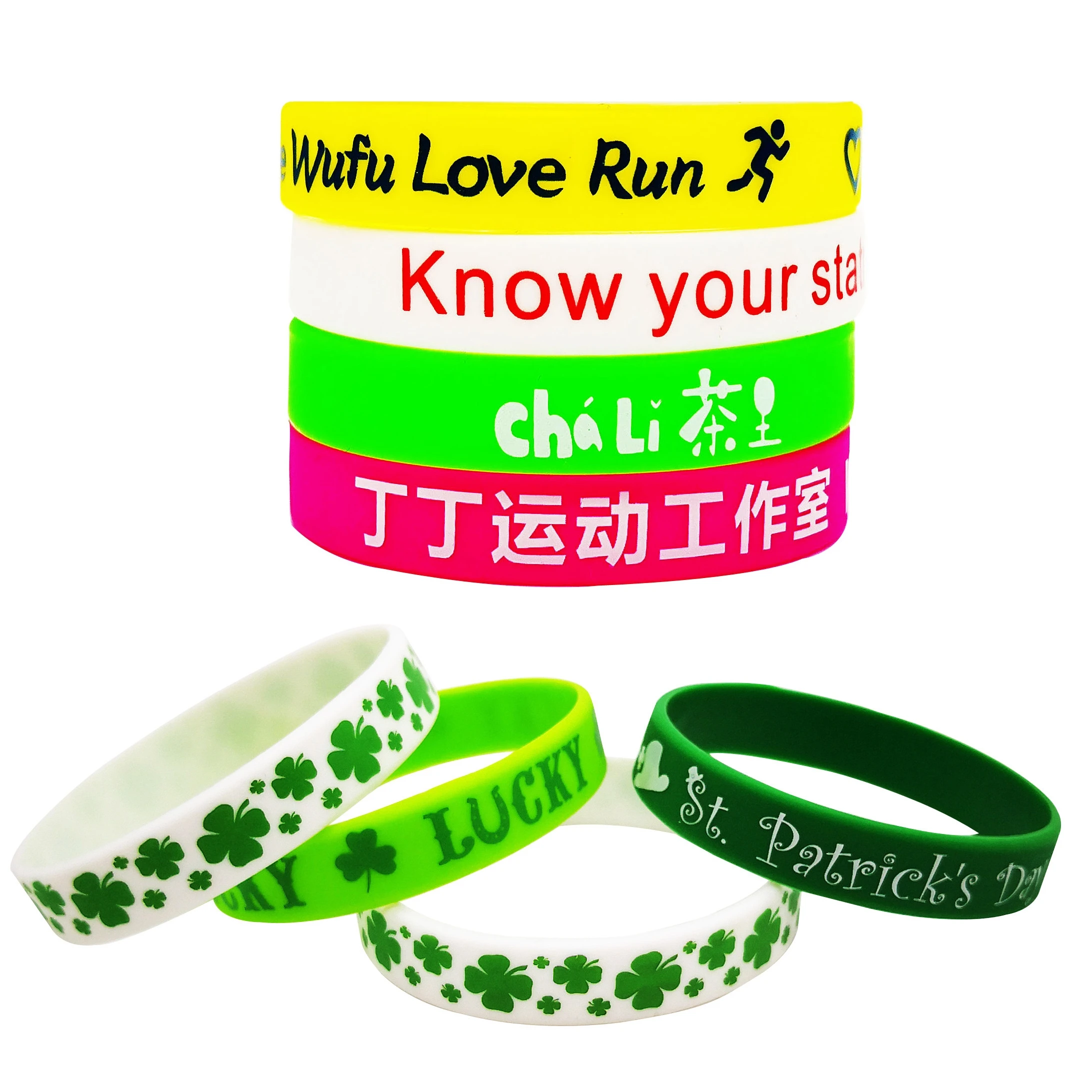 100pcs/50pcs Customized Silicone Bracelets Printed Technique Custom Wristband Personalized Band For Birthday Party, Events