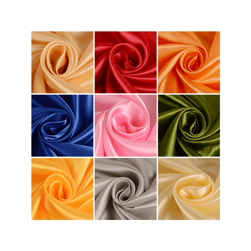 Satin polyester fabric Highend satin dress Simulation silk cloth Gift box lining cloth Satin satin Solid color sewing fabric