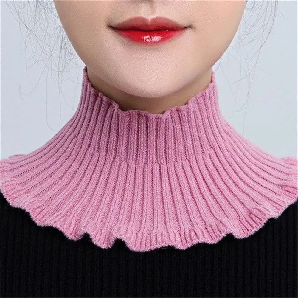 Winter Warm Windproof Detachable Neck Guard Knitted Fake Collar Scarf Turtleneck