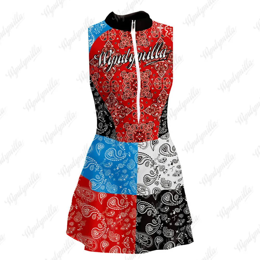 Wyndymilla Summer Cycling Skirt Ciclismo Fitness Outdoor Running Cycling Sleeveless Dress MTB Team Cheerleaders Skirt Vestidinho