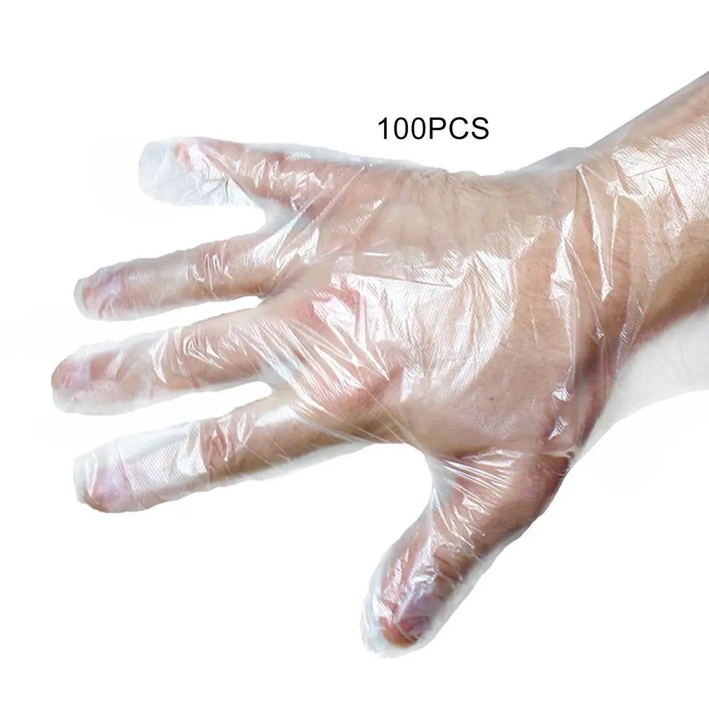 

100pcs/Set Of Disposable Plastic Food Gloves Disposable Gloves For Restaurant Kitchen Barbecue PE Eco-friendly Food Gloves