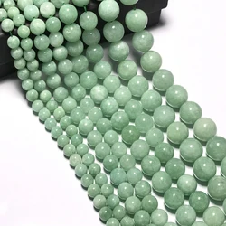 Genuine Natural Burma Jades Stone Beads 6/8/10/12MM Round Loose Jadeite Jades Beads For Jewelry Making DIY Bracelet Necklace