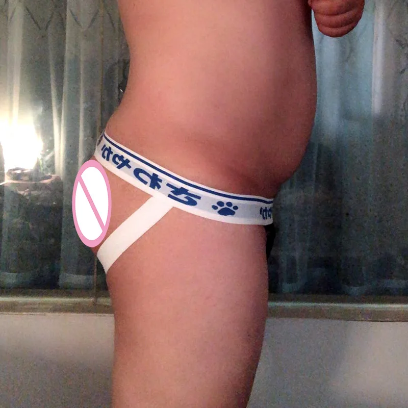 2019 Plus Size Bear Claw Paw Jocks Underwear Sexy Thongs Men\'s G-strings Jockstraps For Gay Bear Double T-back L XL XXL XXXL
