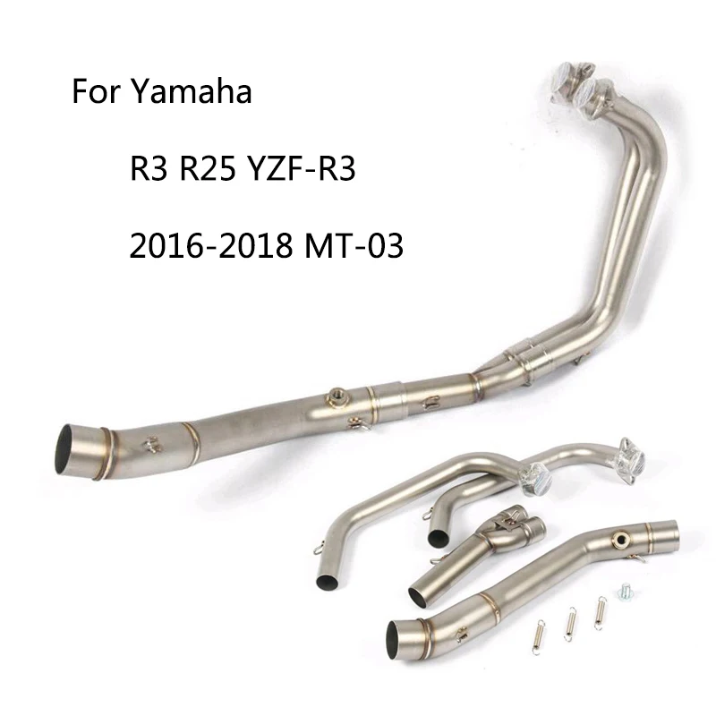 

Header Link Pipe for Yamaha R25 R3 YZF-R3 Motorcycle Front Exhaust Pipe Slip On 51mm Rear Escape Stainless Steel 2016-2018 MT-03