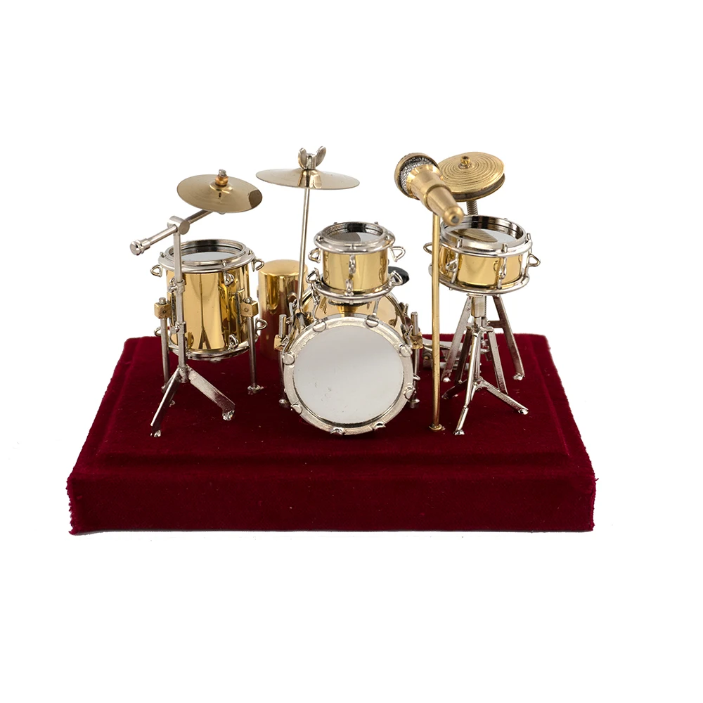 

Miniature Jazz Drum Kit Model Mini Microphone Cymbal Musical Instrument 1/12 Dollhouse ob11 1/6 Action figure Accessories bjd