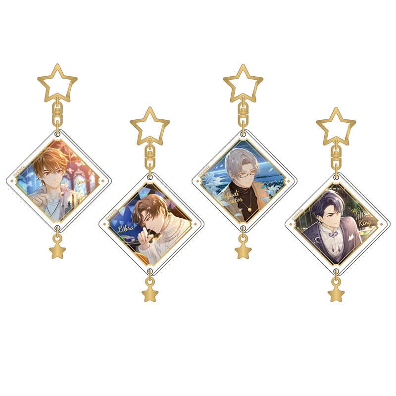 

Love Game Tears of Themis Cosplay Diy Pendant Anime Acrylic Star Keychain Vilhelm Marius Artem Xiayan Metal Decoration Halloween