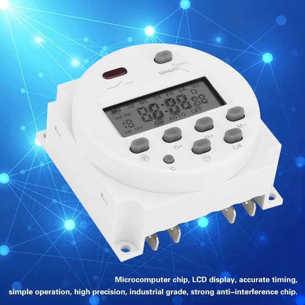 Digital Programmable Timer CN101A Timer Switch DC 12V 16A Digital LCD Time Switch Relay For Cooking Baking Home Kitchen Of