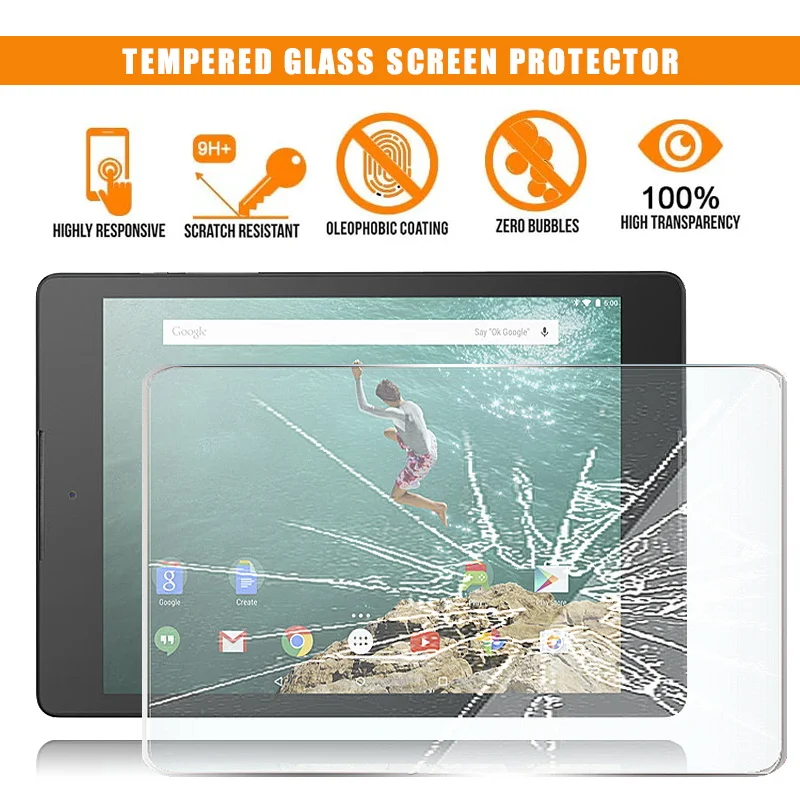 

For Google Nexus 9 8.9" Tablet Tempered Glass Screen Protector Anti-fingerprint Scratch Resistant HD Clear Film Cover