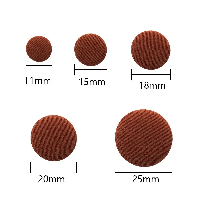 10Pcs Round Fabric Covered Metal Buttons Dress Shirt Cloth Shank Buckle Sewing Accessories Clothing DIY Decorative