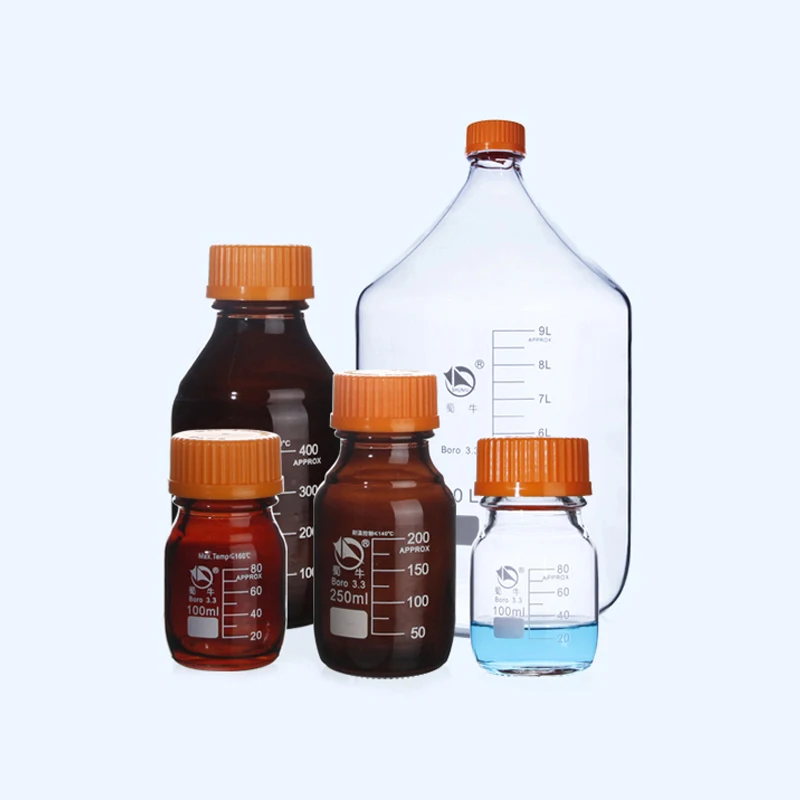 

Orange Cap High Borosilicate Glass Reagent Bottle HBG Laboratory Sampling Sample Bottle