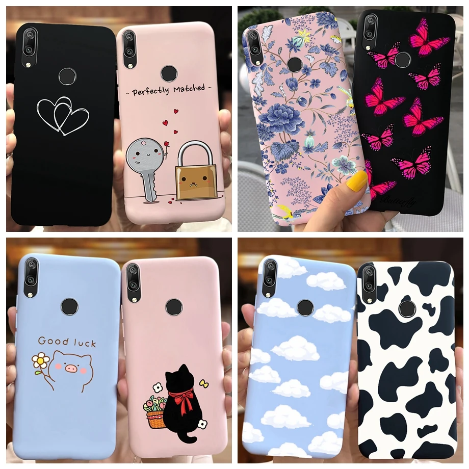 For Huawei Y7 2019 Case Soft TPU Phone Case Y 7 2019 Cover for Huawei Y7 Prime 2019 Silicone Coque Funda Matte Skily Back Shell