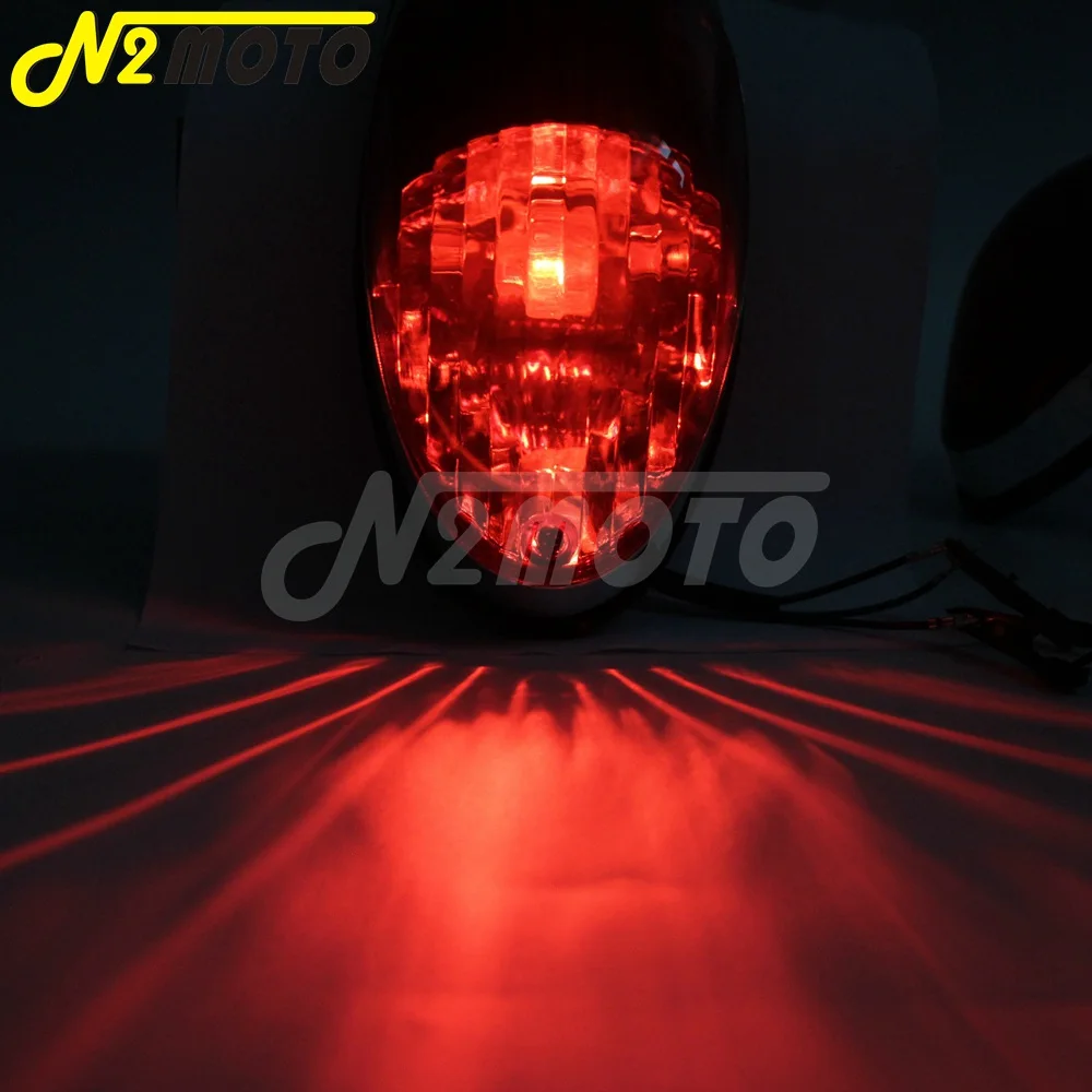 1 X Motorcycle Rear Tail Stop Red Light Lamp For Yamaha Suzuki Honda Kawasaki Vulcan 900 1500 Classic VN900C Crusiser Taillight