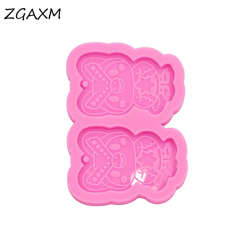 LM233 Shiny Crossing animal earrings epoxy resin silicone molds DIY jewelry making mould handmade chocolate cake fondant mold