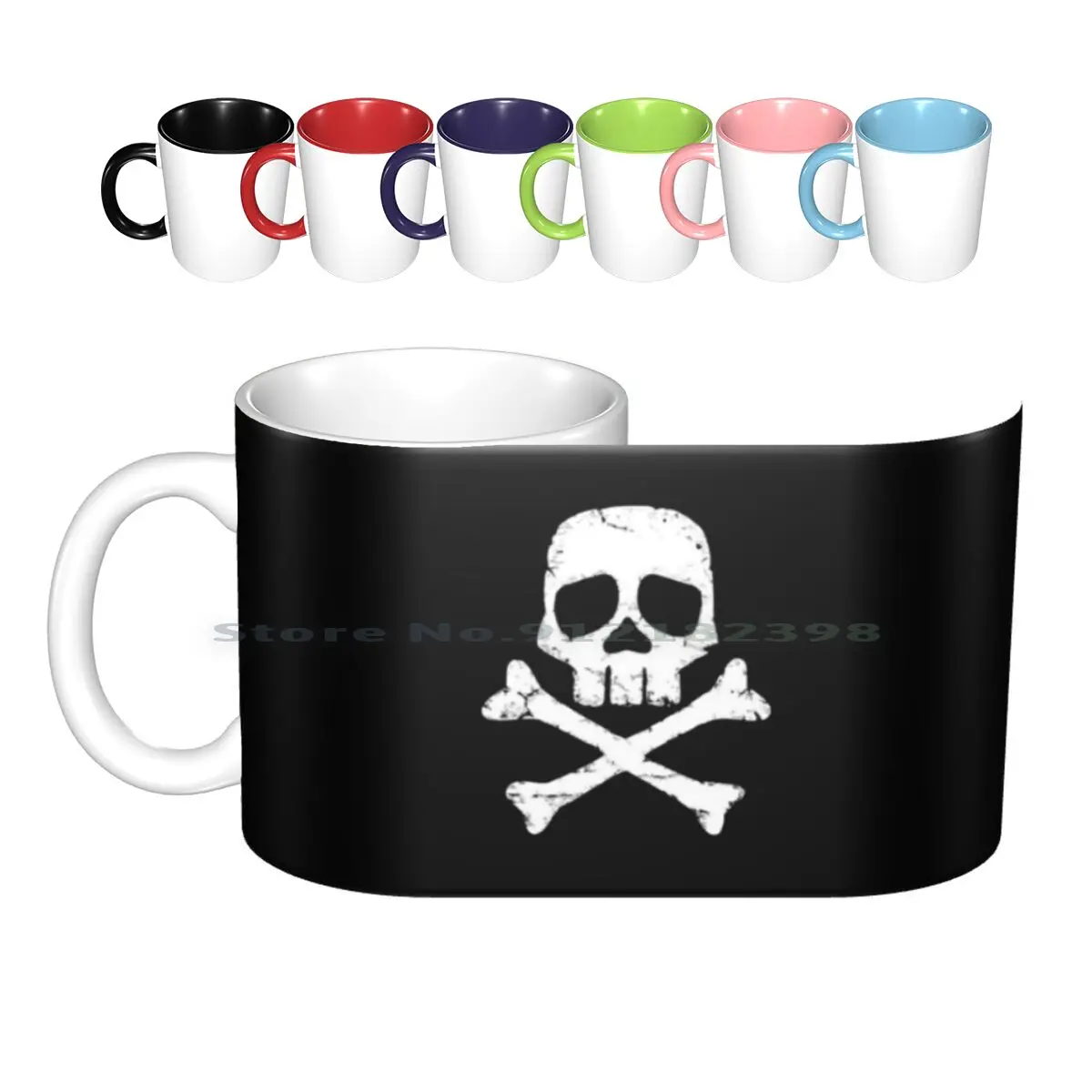 Captain Harlock's Jolly Roger Ceramic Mugs Coffee Cups Milk Tea Mug Harlock Pirate Pirates Skull Skull And Crossbones Anime