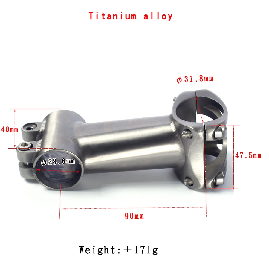 Titanium Alloy Handlebar Stem Riser, Bike Accessories, MTB Bar Clamp, 7 Degree, 90mm, 28.6X31.8mm