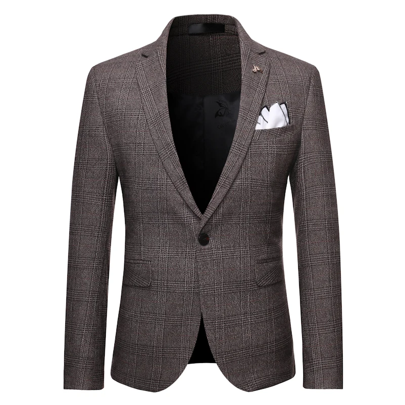 Conjunto de traje Formal a cuadros para hombre, chaqueta, chaleco y pantalón, traje de negocios informal de alta calidad, tres piezas