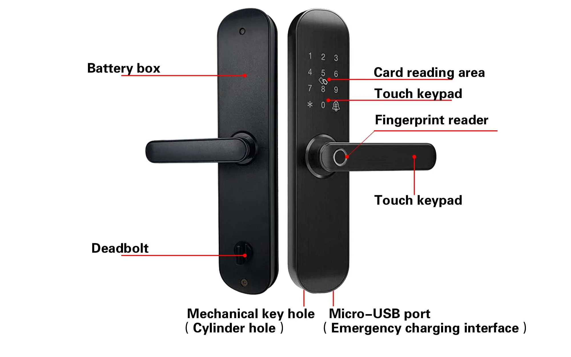 Imagem -04 - Fechadura Biométrica de Impressão Digital Trava de Segurança de Entrada Inteligente para Porta Senha Wi-fi Rfid Ttlock App V18f