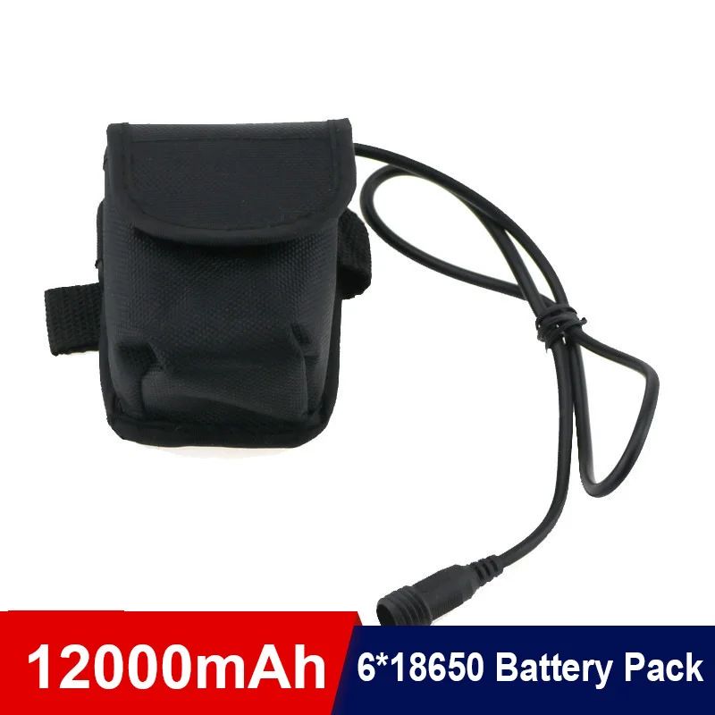 8.4V 12000mAh 18650 Battery Pack Waterproof 6x18650 Rechargeable Lithium Battery for T6 Auto Lamp Bicycle Headlights Bike Cells