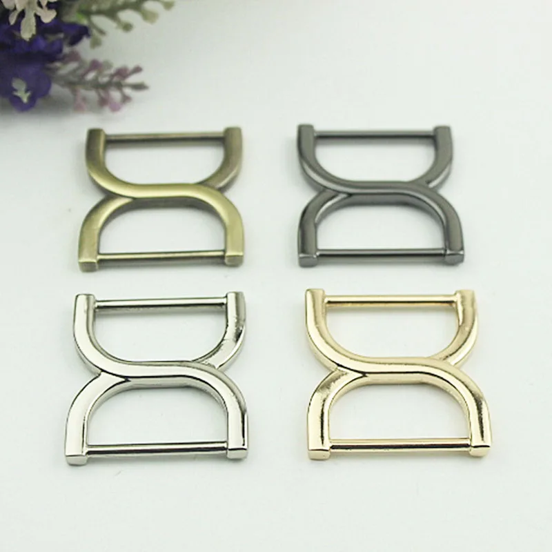 

20Pcs DIY Metal Heavy Duty Thickness Shoulder Leather Bag Strap Belt Web Double D Ring Adjust Buckle Slider Loop O 1 inch D Ring