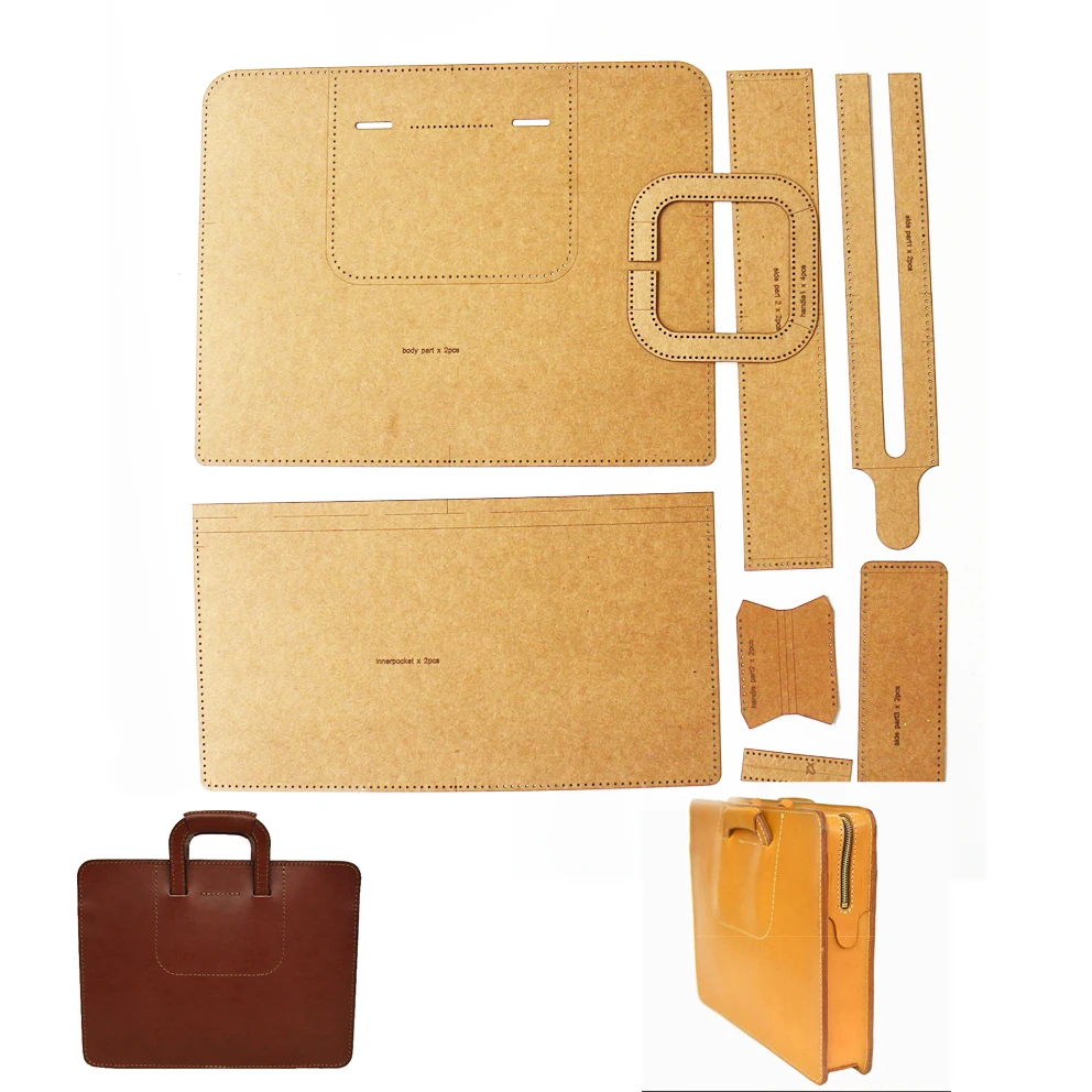 Suitcase Kraft paper template DIY leather sewing pattern template for work finished size36x28x6cm