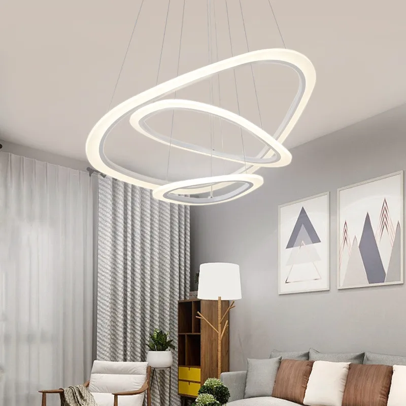 modern Hanging Pendant Light Creative Living room pendant lights Dimmable 2.4G RF Remote Control  flush mount Iron Lamp body  Acrylic Lampshade illumination light fixture Living room/bedroom/restaurant/villa AC85-265V