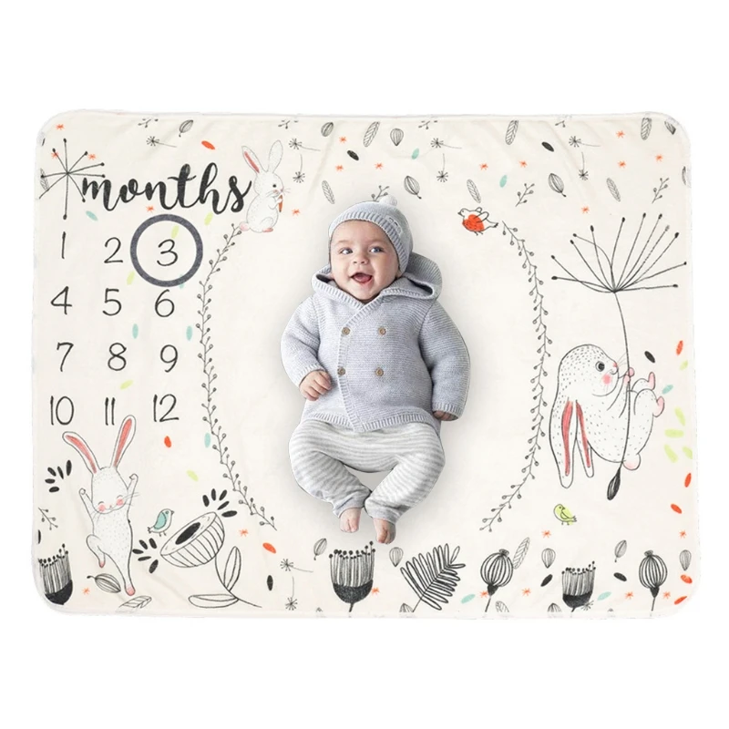 

1 Set Baby Monthly Record Growth Milestone Blanket Newborn Photography Props Kit