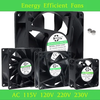 EC 브러시리스 냉각 팬, 듀얼 볼 베어링, 2 와이어, AC 110V, 120V, 220V, 240V, 60mm, 70mm, 80mm, 92mm, 120mm, 172mm 크기 옵션 