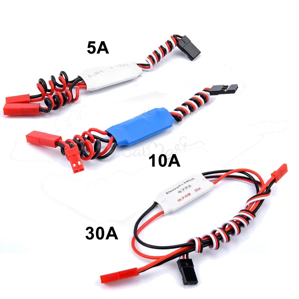 1PCS 5A / 10A / 8A / 30A / 40A RC TX Controlled Relay Switch PWM Receiver LED Control Spray Switch