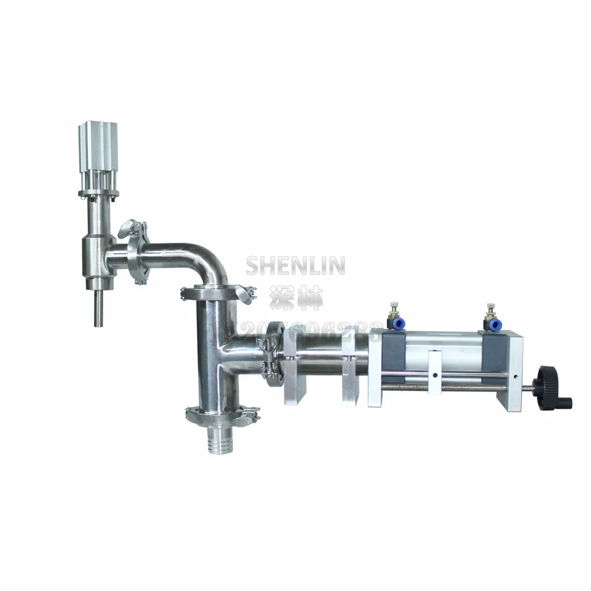 Piston Filling Machine Section Outlet Vavle 3 way Check valve Stainless Piston Aircylinder, Main body of Liquid Bottling Filler