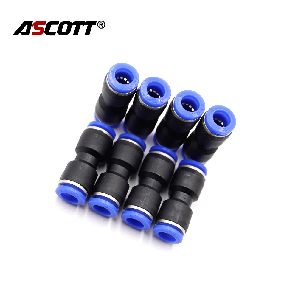 1pc Pu Pneumatic Fittings Plastic Connector PU 6mm 8mm 10mm 12mm Air water Hose Tube Push in Straight  Quick Connector