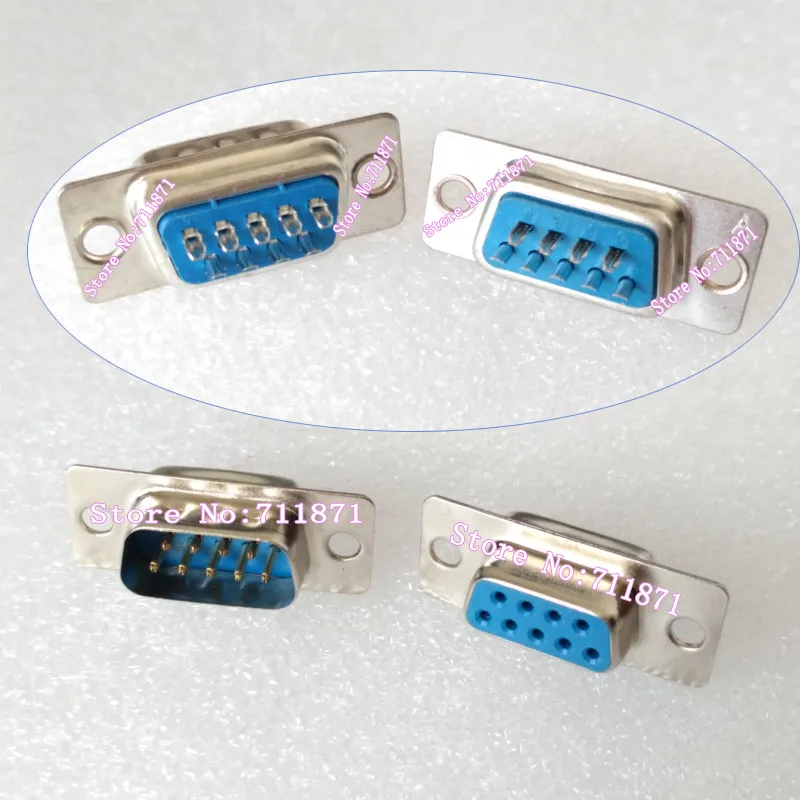 9P 9 Pin Male Female Welded DB9 RS232 Adapter connector 9 needle hole Female Male RS232 DB9 Welded connector Adapter 9Pin joint