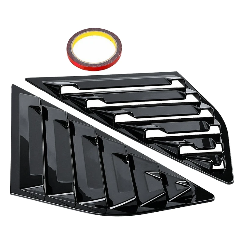 

NEW-Car Quarter Side Window Cover Louver Scoop Vent for Ford Focus ST MK3 Hatchback 2012-2018 Bright Black