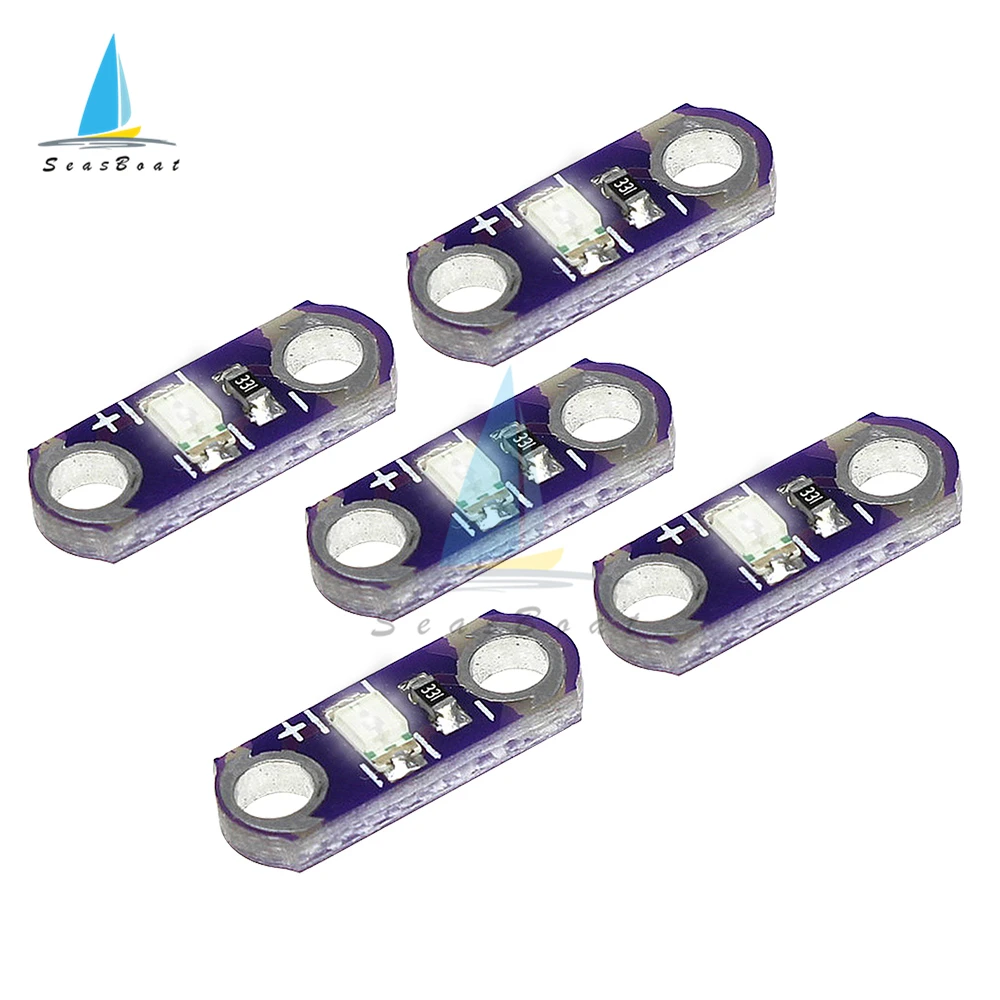 10pcs Mini LilyPad LED Module SMD LED Equipment Light Module 3V-5V 40MA For Arduino Red/Blue/White/Green/Yellow