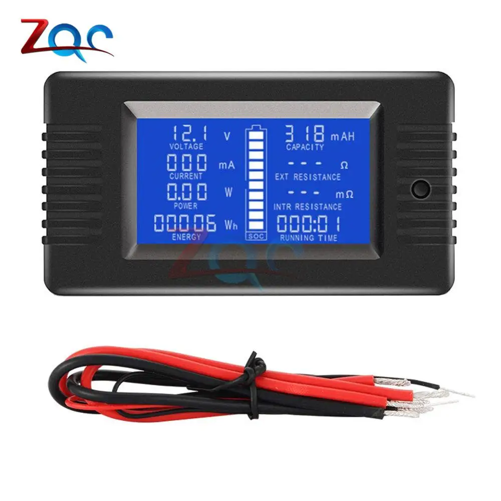 DC 0-200V 0-300A Digital Voltmeter Ammeter Car Battery Tester Capacity Resistance Voltage Current Power Energy Meter Monitor image 5