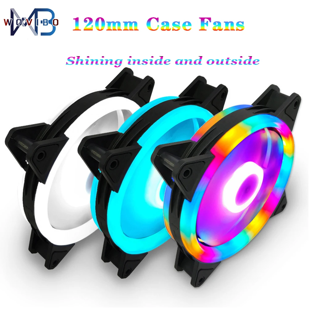 

Wovibo 120mm Computer Cooling Fan Molex 3PIN colorful Pc Case Radiator 12V 12cm Chassis Ventilador