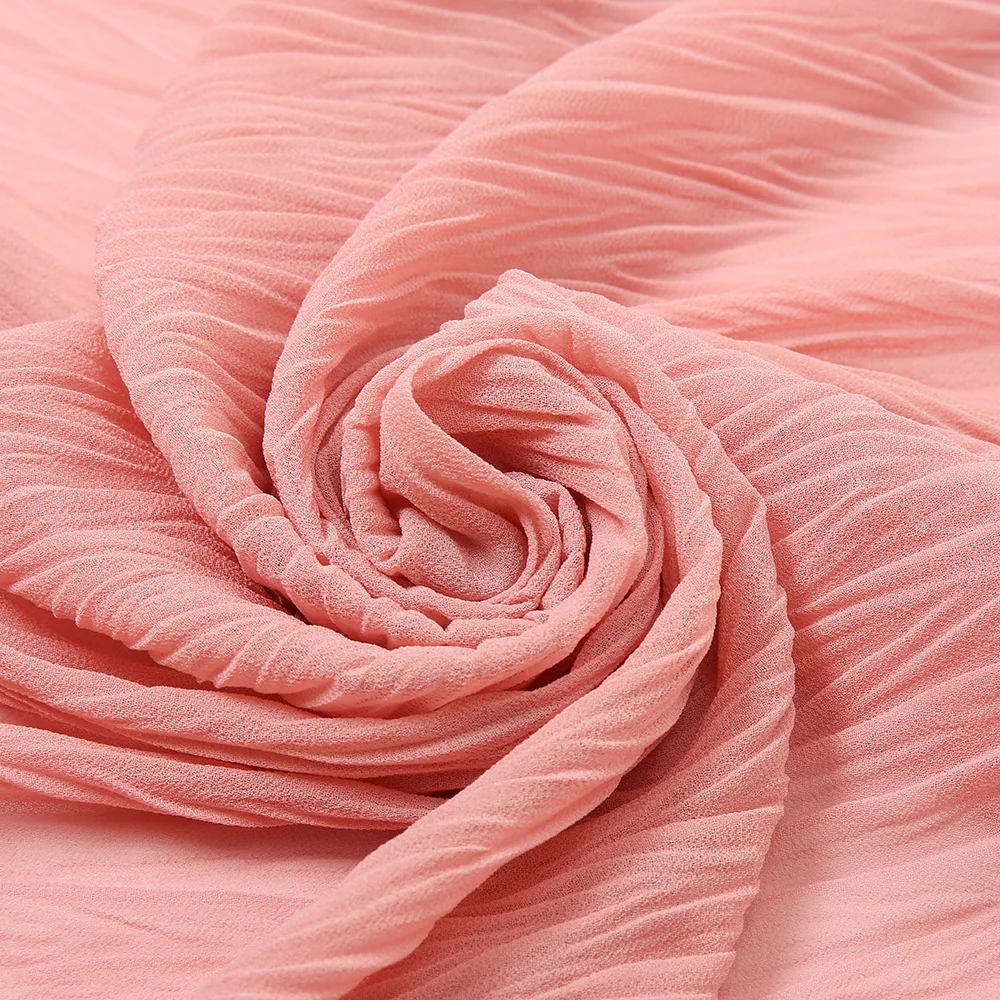 85*180cm Muslim Chiffon Crinkle Hijab Scarf Islamic Women Headscarf Arab Wrinkle Head Scarves Foulard Femme Musulman Plain Shawl