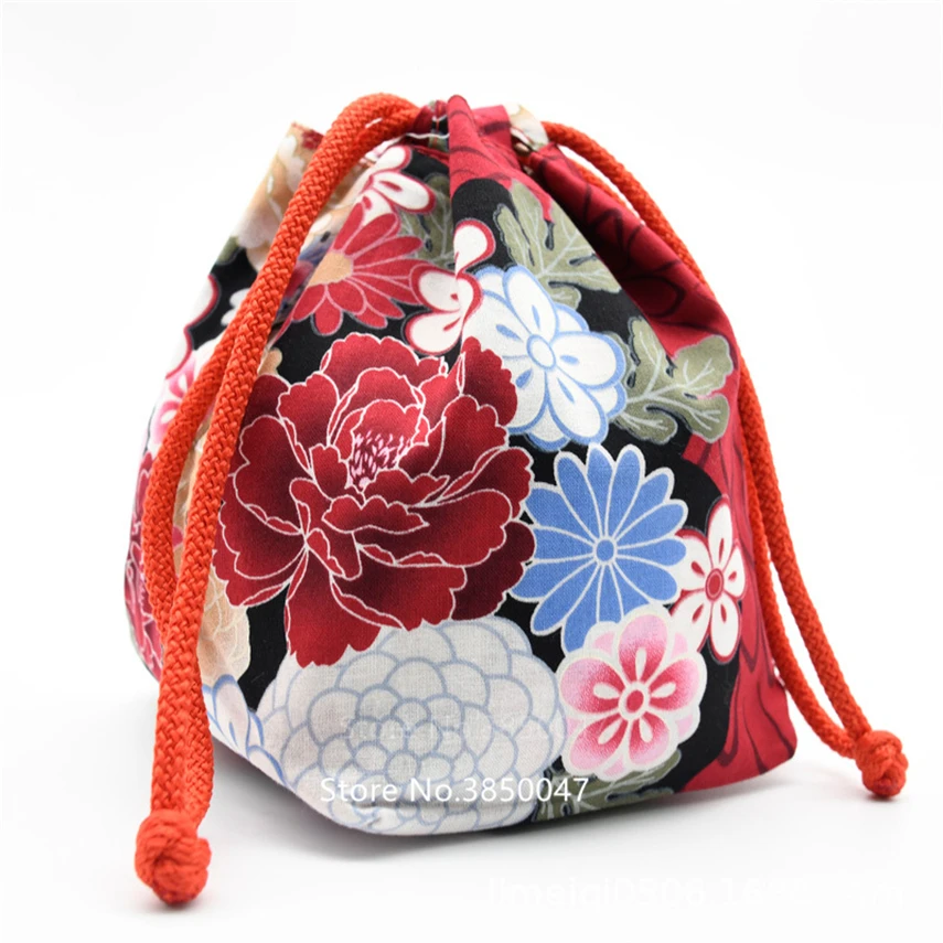 Handbag Kimono Japanese Style Yukata Kawaii Girls Women Bag Vintage Floral Haori Drawstring Bucket Zephyr Gift Party Accessories