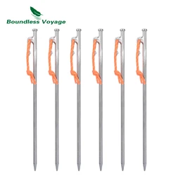 Boundless Voyage Titanium Tent Pegs 24cm 30cm 35cm 40cm Durable Heavy Duty for Hard Ground Outdoor Garden Camping Tent Stakes